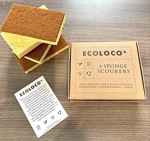 4 Pack Eco Friendly Kitchen Sponge Scourer 100% COMPOSTABLE