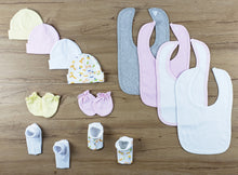 Load image into Gallery viewer, Bambini 13 PC set of Bibs, Caps, Booties