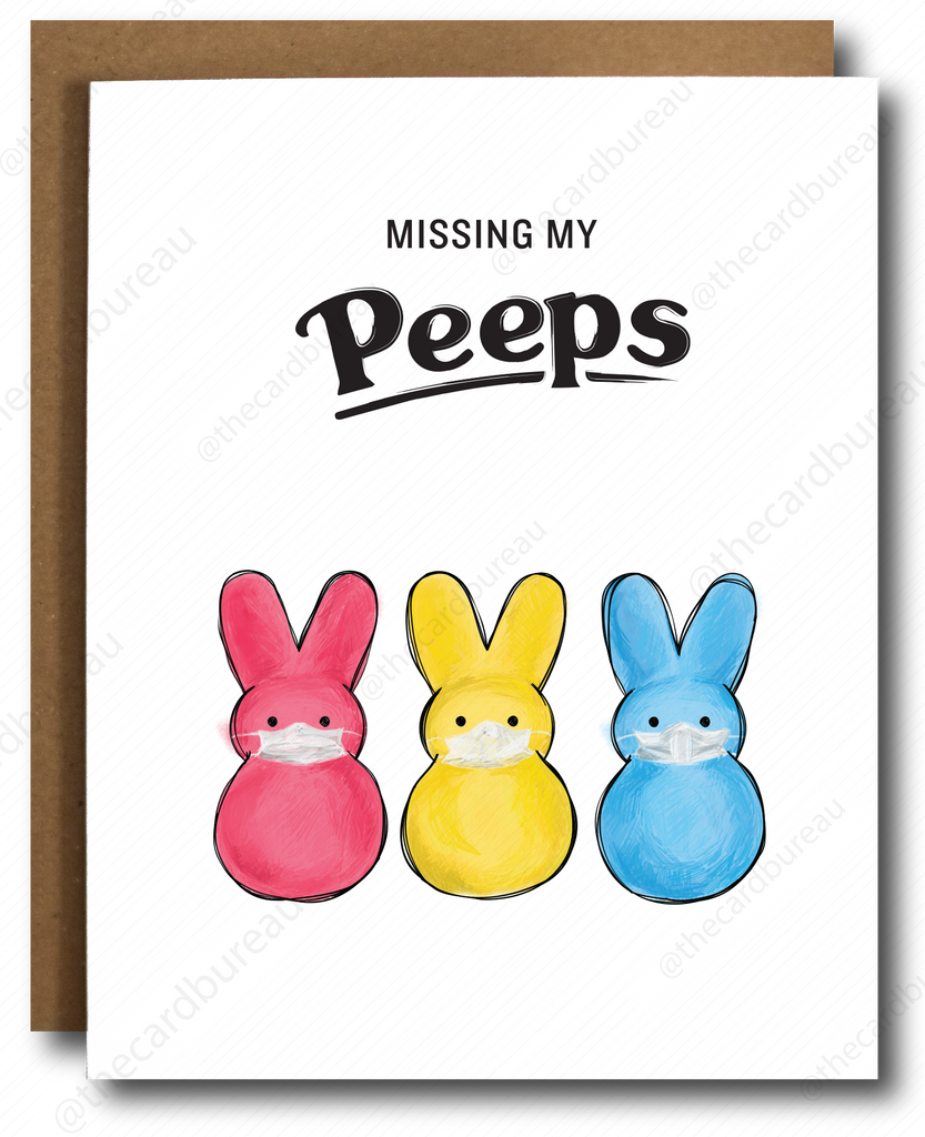 Missing My Peeps recycled card