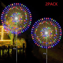 Load image into Gallery viewer, 2PCS Solar Fireworks Lamps 90 LED Multi-Color Outdoor Christmas Lights