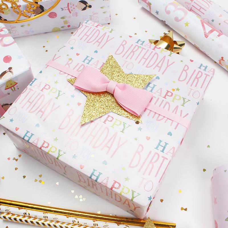 "Hearts & Stars" Wrapping Paper Sheets