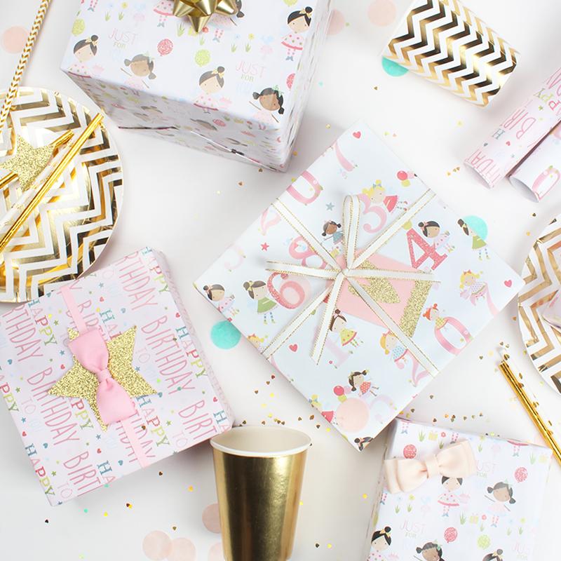 "Hearts & Stars" Wrapping Paper Sheets