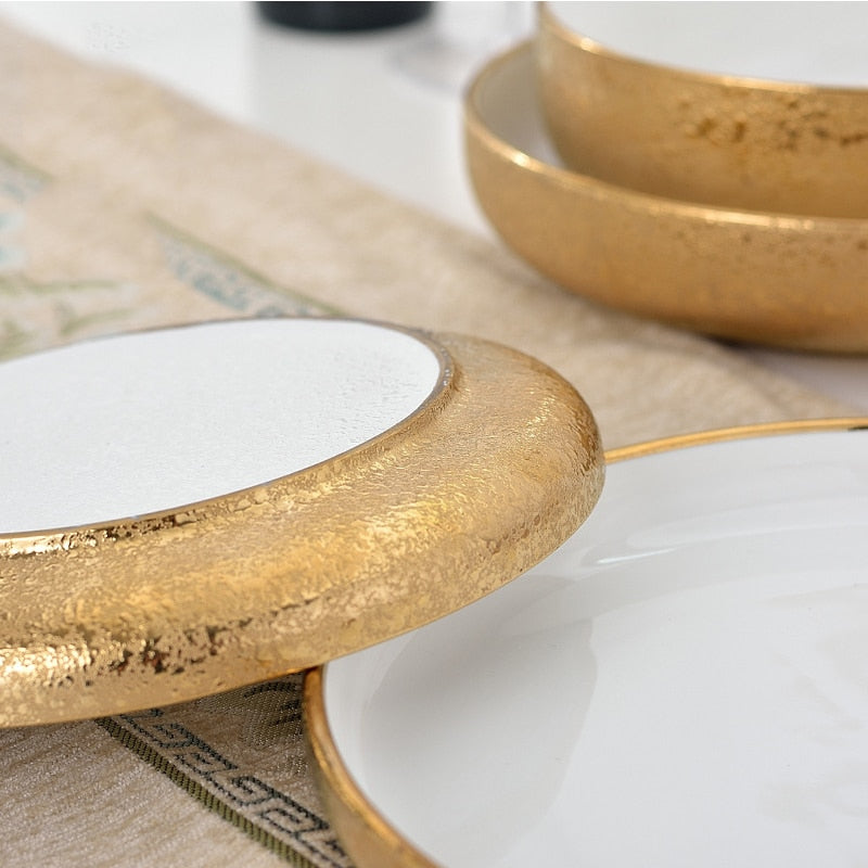 Gold dipped Ceramic Dining Set