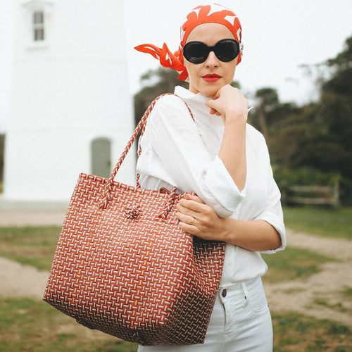 TOKO Recycled Woven Tote Bag - Red
