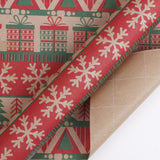 Sweater Knit Kraft Wrapping Paper Roll Natural/Red/Green - 30
