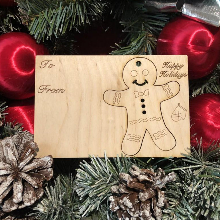 Gingerbread Man Holiday Ornament Card