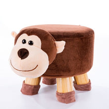 Load image into Gallery viewer, Creative cartoon animal stool solid wood