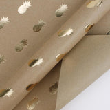 Pineapple Gold Foil Kraft Wrapping Paper Sheets - (4) - 30