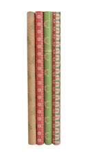 Load image into Gallery viewer, Sweater Knit Kraft Wrapping Paper Roll Natural/Red/Green - 30&quot; X 10&#39;