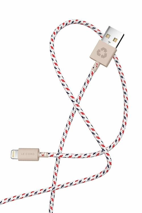 Spiral iPhone Lightning cable · 2 meter · Made of recycled fishing