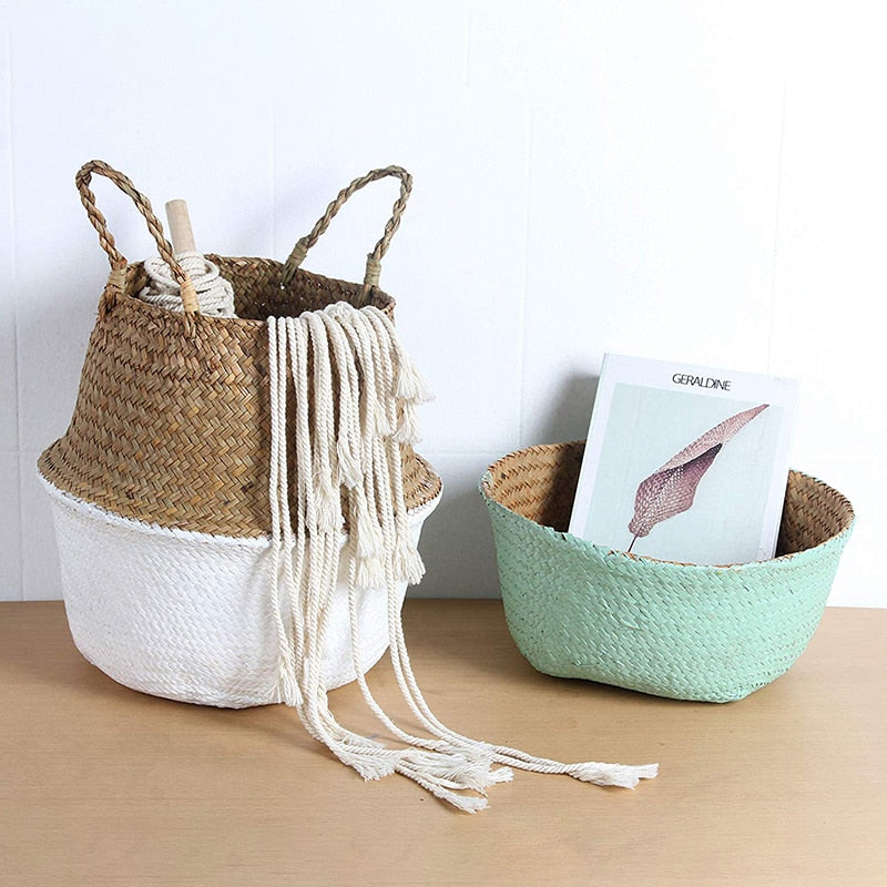 Storage Baskets laundry Seagrass Baskets Wicker Hanging Flower Pot