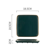 Load image into Gallery viewer, Green Ceramic Dinnerware Set