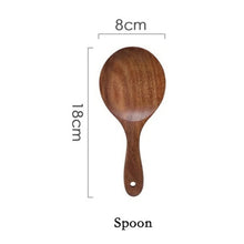 Load image into Gallery viewer, Teak tableware spoon colander long handle spoon wooden non stick