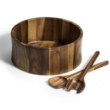 Load image into Gallery viewer, Acacia Wood Salad Bowl with Utensils