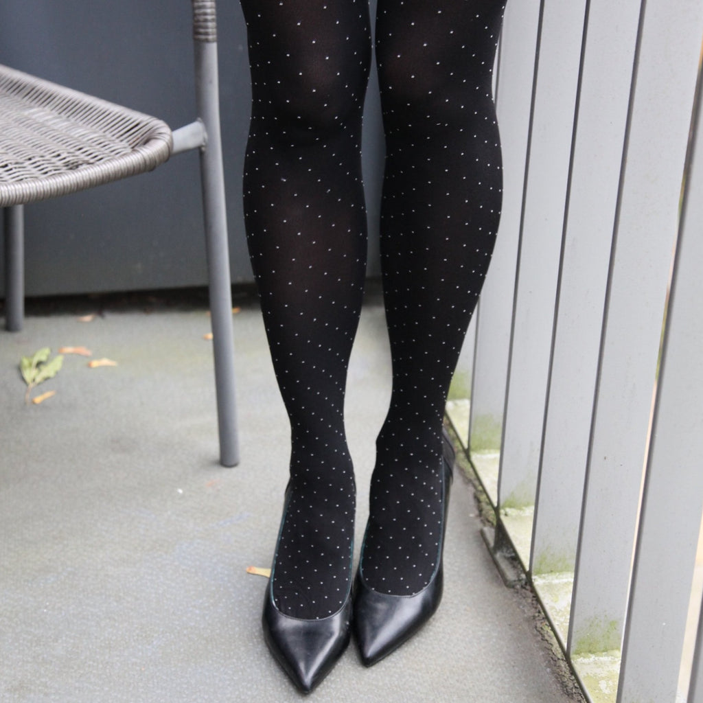 ECOCARE black 3D 60DEN recycled women's tights- dotted print