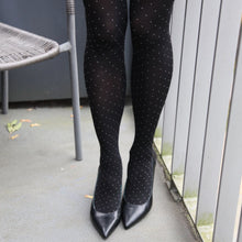 Load image into Gallery viewer, ECOCARE black 3D 60DEN recycled women&#39;s tights- dotted print