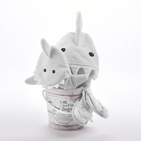 Let the Fin Begin Shark 4-Piece Bath Gift Set (Gray)
