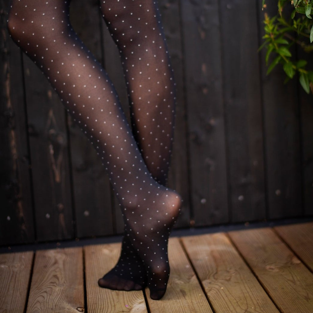ECOCARE black 3D 60DEN recycled women's tights- dotted print
